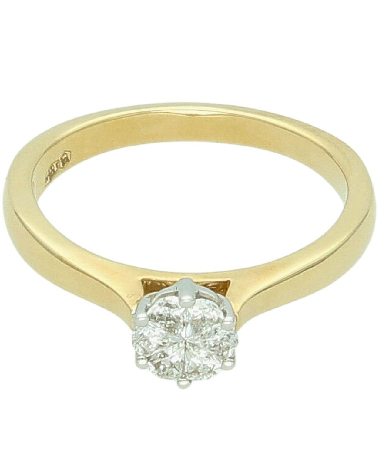 Złoty pierścionek zaręczynowy z diamentem „Migotliwe Sześć” 585 –  rozmiar 15.jpg